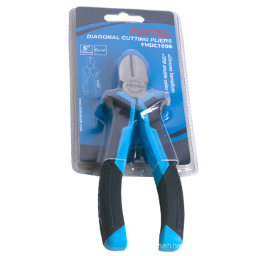 FIXTEC Wholesale Hand Tools CRV 6" Wire Cut Diagonal Plier With Soft Grip